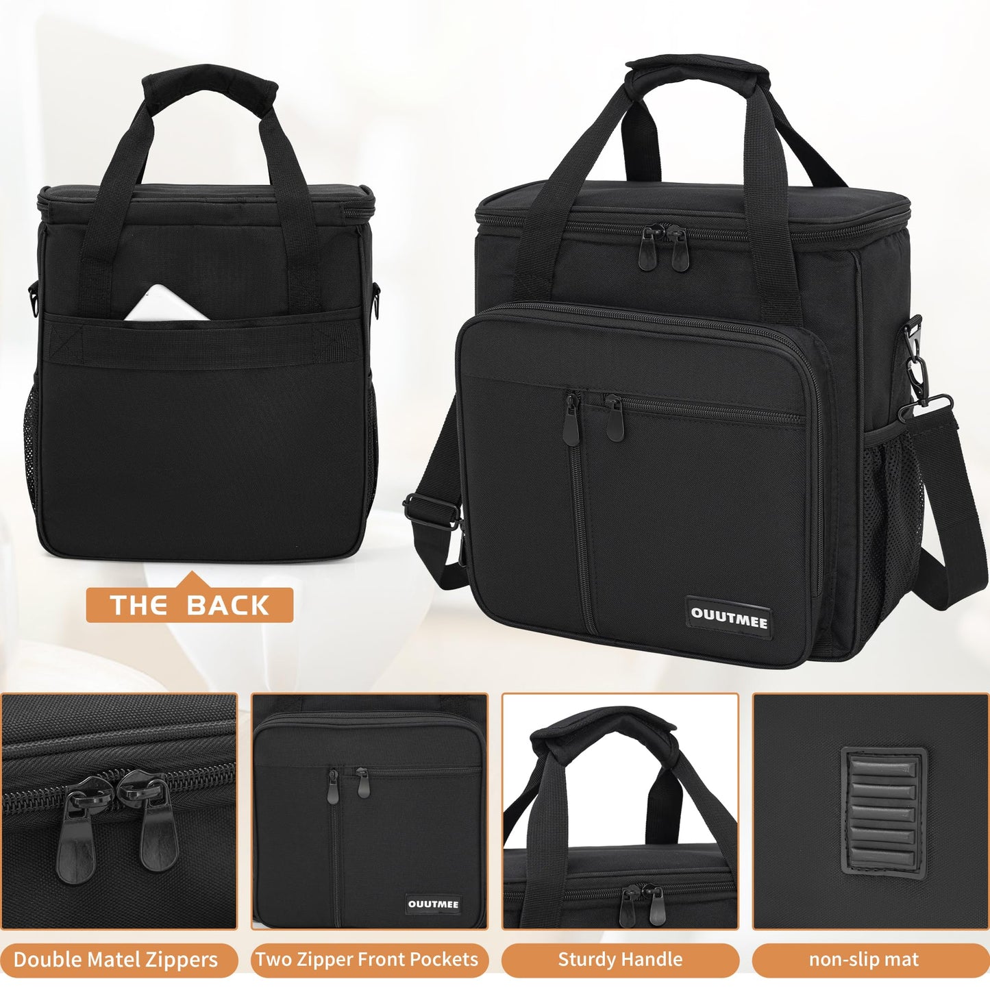 OUUTMEE Coffee Maker Carrying Bag Compatible with Keurig K-Mini or K-Mini Plus, Single Serve Coffee Brewer Portable Storage Bag with Extra Pockets, Storage Tote Case With Shoulder Strap