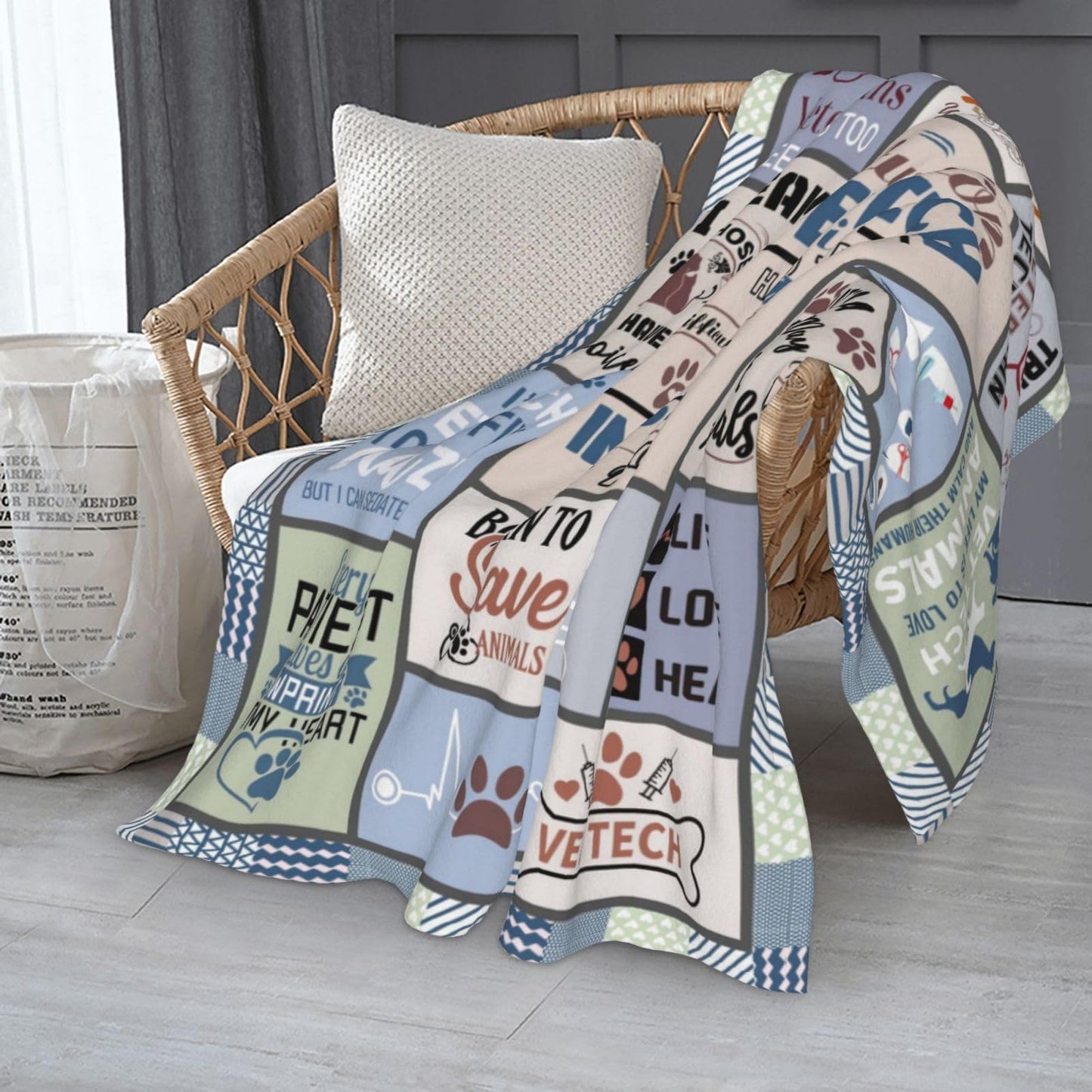 Paoeyty Vet Tech Gifts for Women, Appreciation Gifts for Veterinary Technician, Best Vet Tech Gift Blanket 60"X50", Veterinary Technician Week Gifts for Women, Staff/Corworker Presents