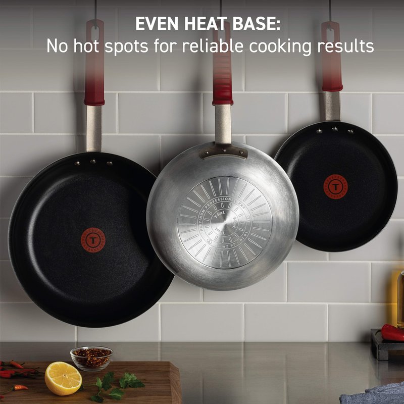 T-Fal Professional VX3 Brushed Nonstick Fry Pan with Stainless Steel Handle 10 Inch, Oven Broiler Safe 400F, Cookware, Pots and Pans, Frying Pan, Restaurant Grade, Certified by the NSF and CBA, Black