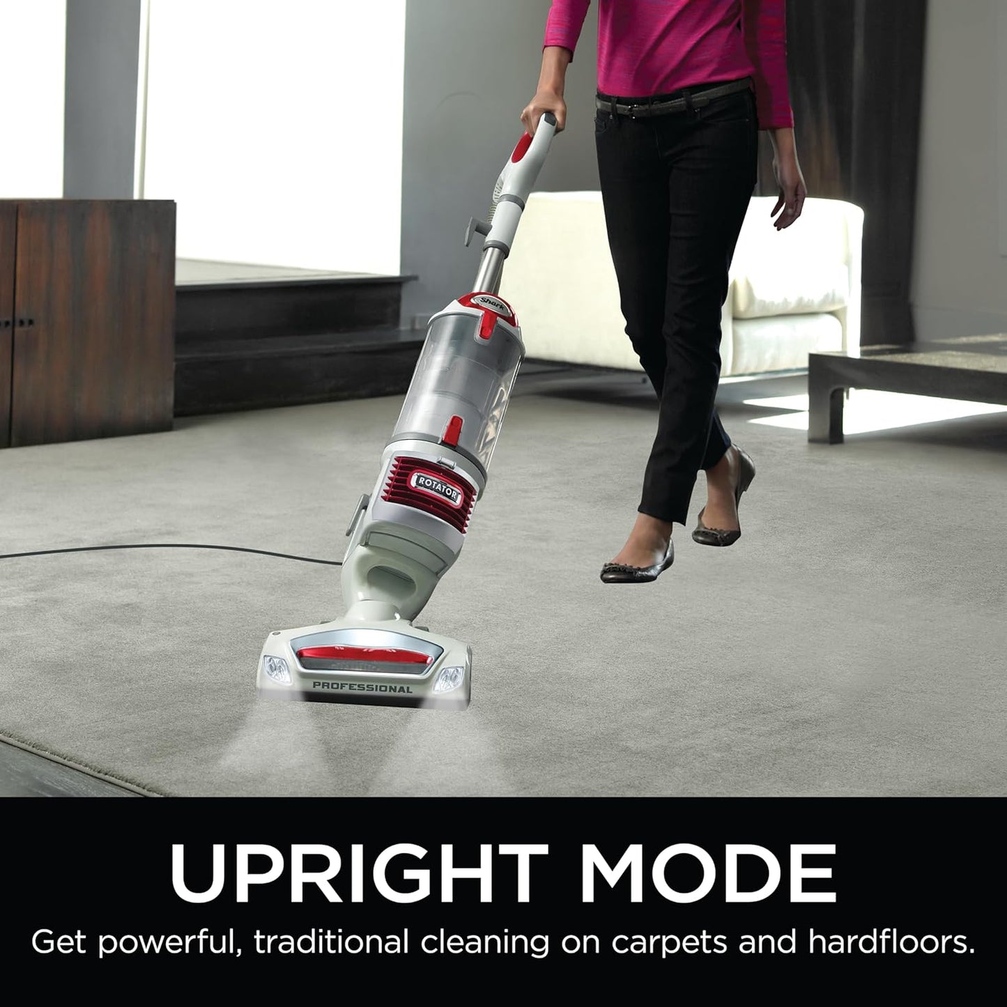 Shark NV501 Rotator Vacuum - Professional Lift-Away Design with HEPA Filter & LED Headlights | White/Red