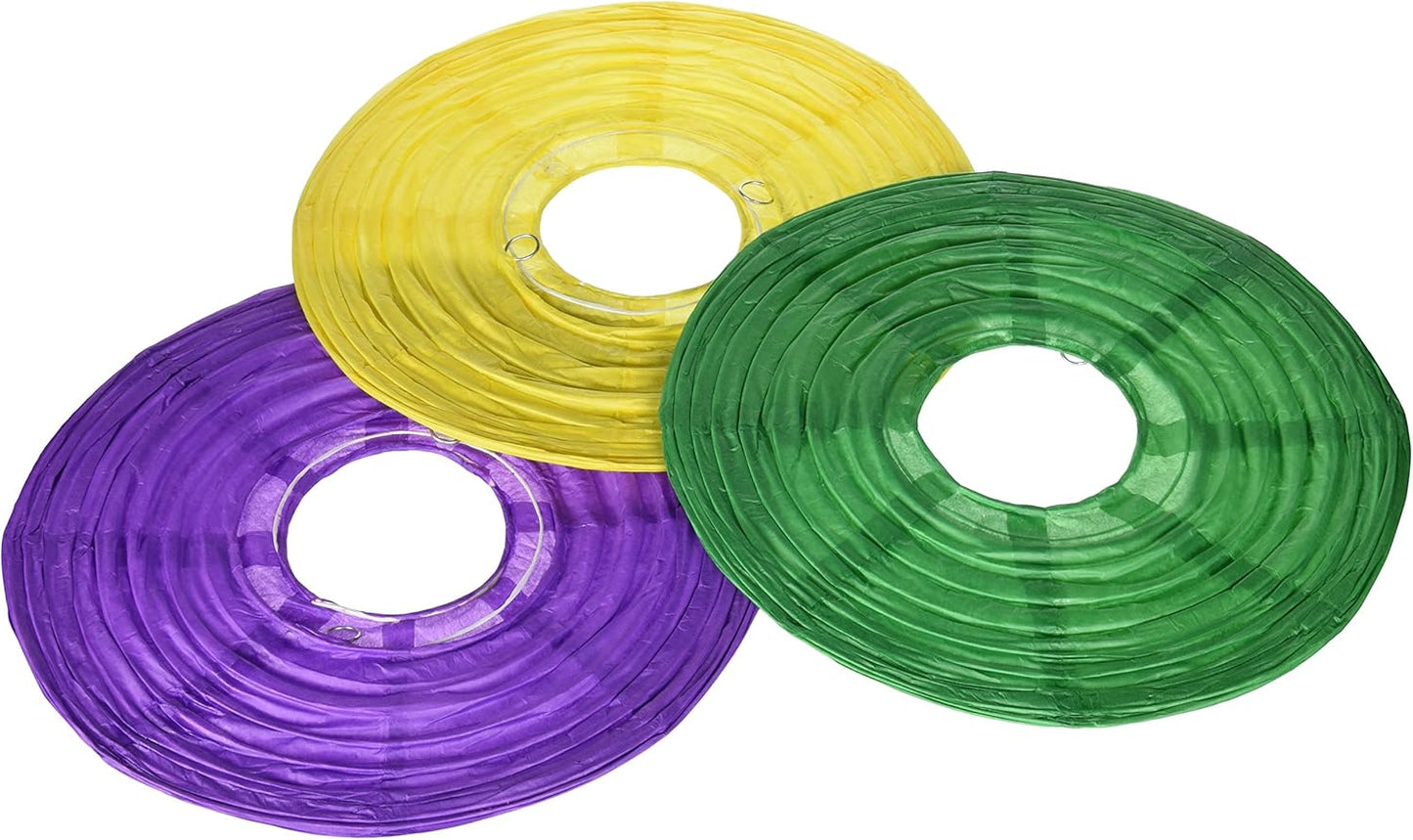 Lavender Paper Lanterns - 3 Pack Decorative Hanging Ceiling Decor for Birthdays, Showers & Events