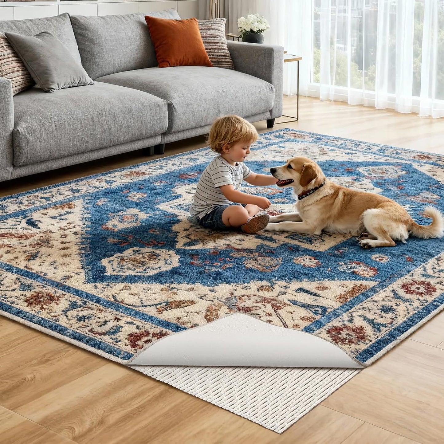 Songrey Non-Slip Rug Pad Gripper - Extra Thick 2x3 FT Carpet Pad for Hard Surfaces | Prevents Sliding & Protects Floors