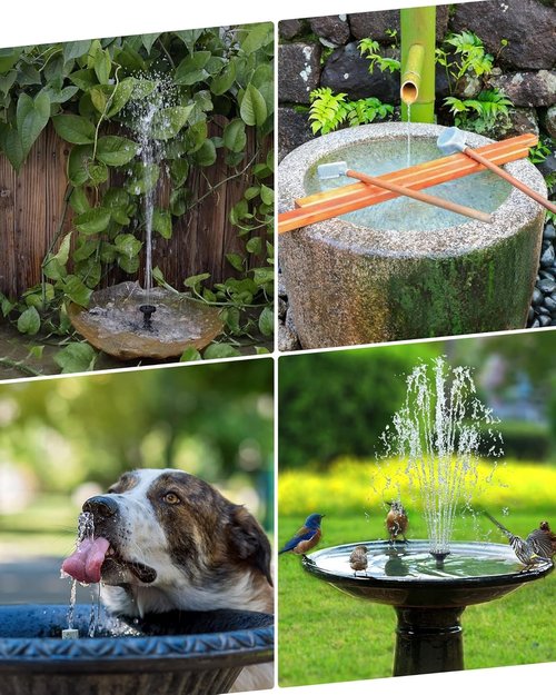Biling Solar Water Fountain - 3.5W Outdoor Bird Bath Pump with 10ft Cable & 4ft Tubing