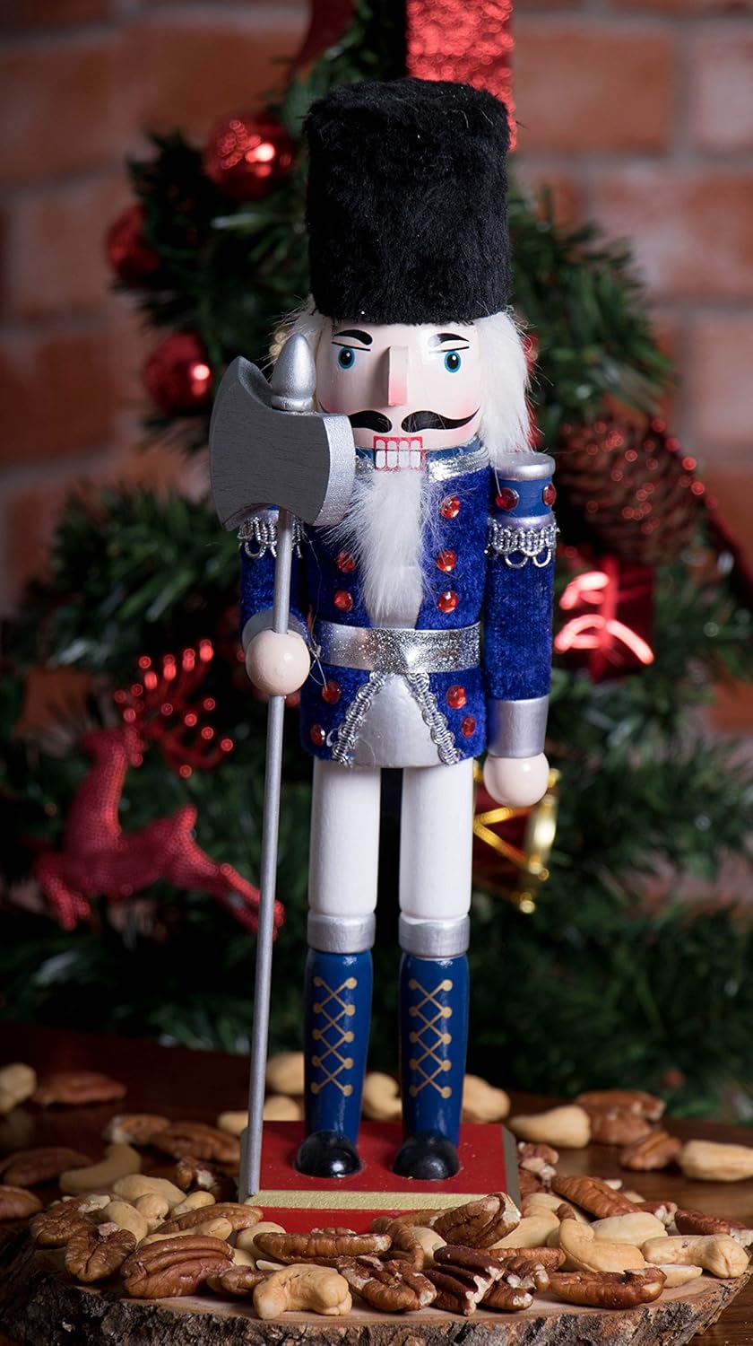 Red Prince 12-Inch Wooden Nutcracker - Festive Christmas Décor for Shelves & Tables