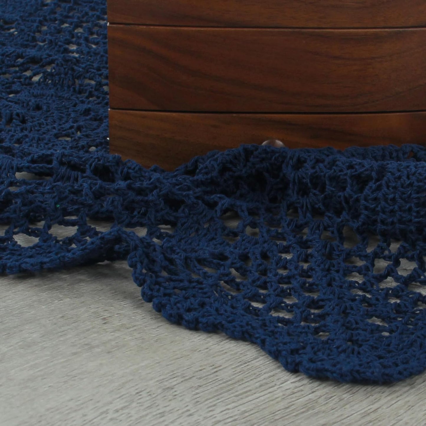 Handmade Crochet Lace Table Runner 15x51 Inch - Elegant White Décor