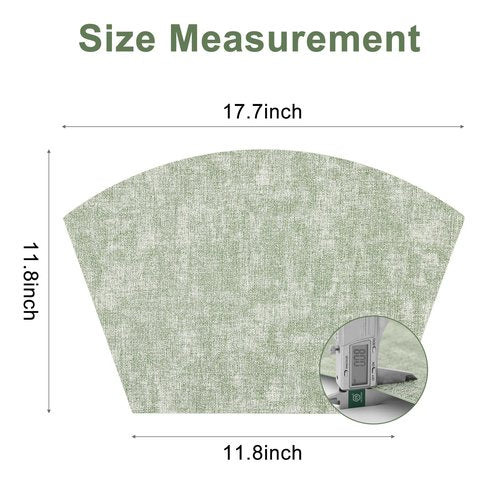 Homaxy Round Table Placemats Set of 6, Washable Wedge Shaped Faux Leather Table Mats, Wipeable Kitchen Dinner Place Mats for Indoor Outdoor, Grass Green