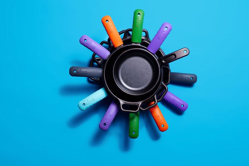 Lodge Bold Silicone Hot Handle Holder - Dishwasher Safe Hot Handle Holder Upgraded Design for Lodge Bold Products Only - Heat Protection Up to 450 - Electric Blue