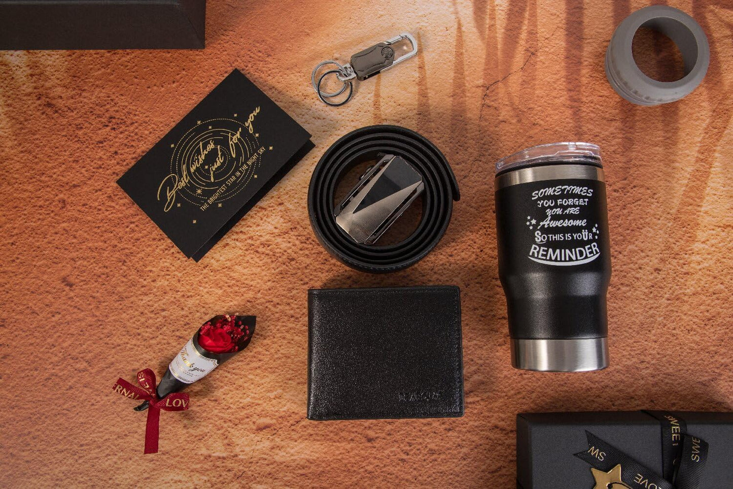 Birthday Gifts for Men Who Have Everything, Premium Gift Baskets for Men, Birthday Gift Basket for Him, Ideal Gifts for Dad, Boyfriend, Husband, Brother, Manual, Black