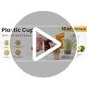 16 oz Disposable Clear Plastic Cups with Lids & Straws - 100 Pack