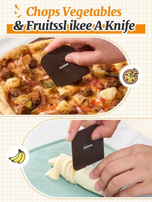 6 Pcs Pan Scraper Tool Set, Plastic Dish Scraper for Bowl, Non-Scratch Pot Scrapers for Cast Iron, Non-Slip, Food Safe, Cookware Cleaning Gadgets for Bench, Durable Kitchen Gadgets Gift