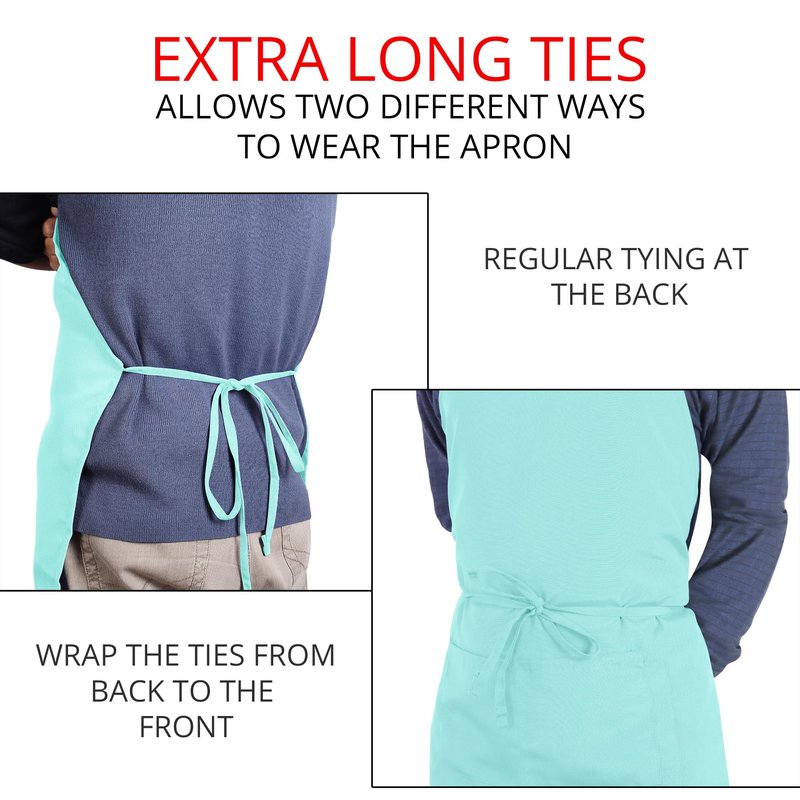 Utopia Kitchen 2 Pack Bib Apron, Adjustable with 2 Pockets, Water and Oil Resistant, Cooking Kitchen Chef Apron for Women Men