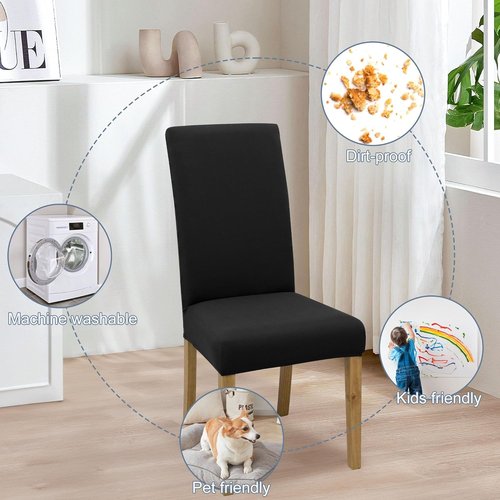 BIETYONE Dining Chair Covers - Set of 6 Stretch Washable Slipcovers for Home & Restaurant | Protective Design