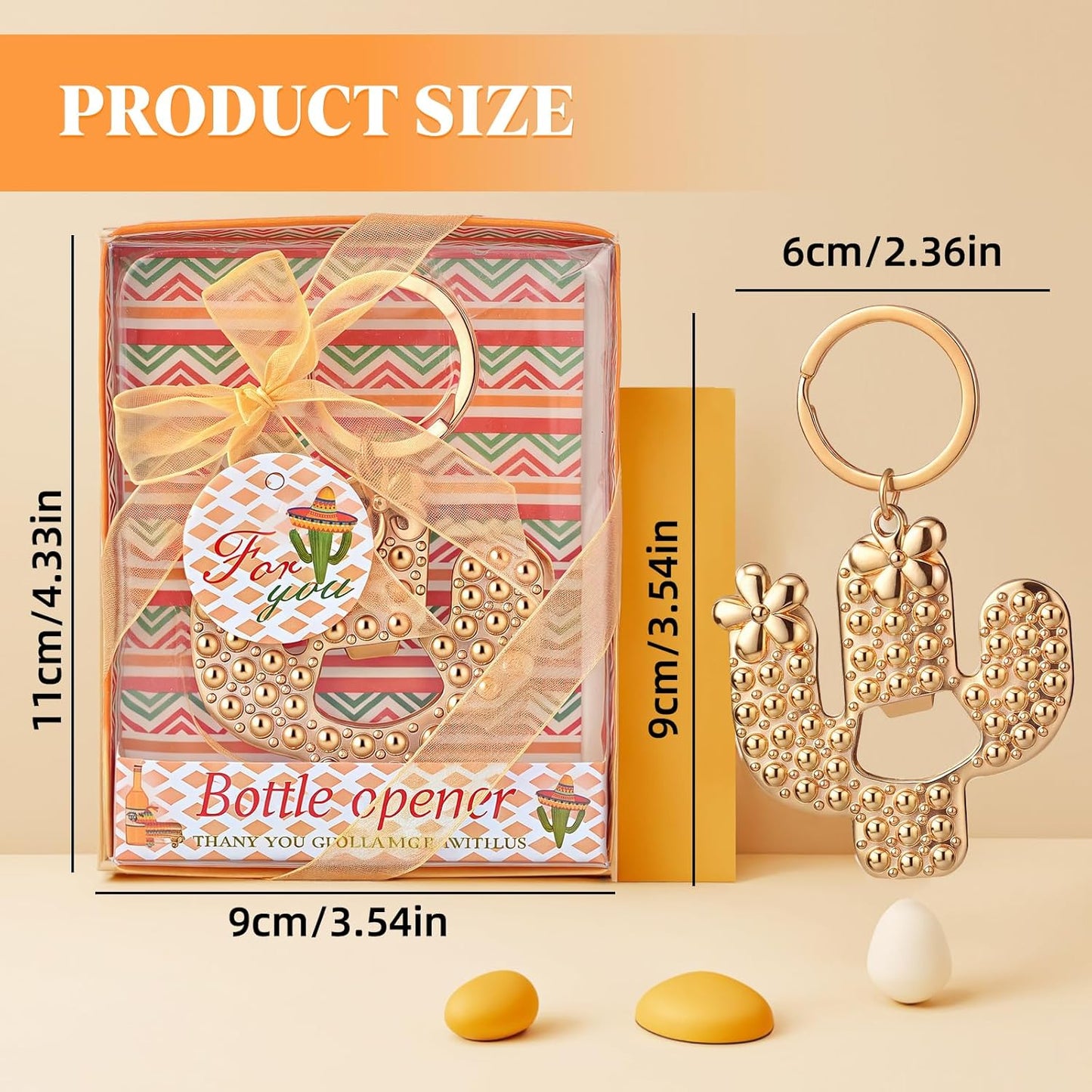 50Pieces/Packs Cactus Bottle Opener for Mexican Theme Wedding/Bridal Shower/Birthday/Baby Shower/Fiesta Party Favors,Gifts,Decorations or Souvenirs for Guests, Mexico Centerpieces for tables