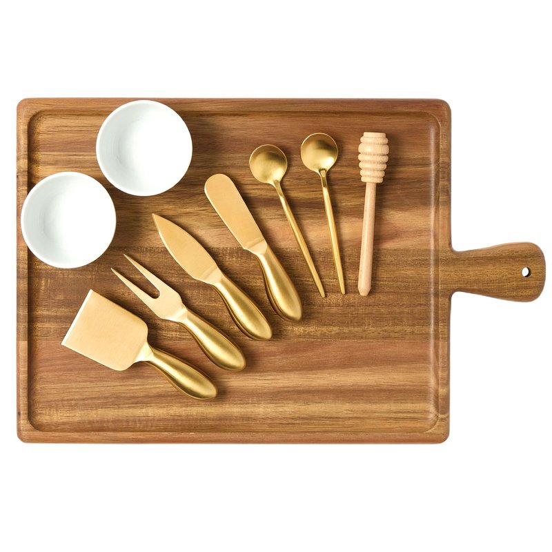 Grazerie Charcuterie Board Set - Acacia Cheese Board Serving Tray with Accessories - House Warming Gifts for New Home, Bridal Shower & Wedding Gift, Birthday Gifts for Women