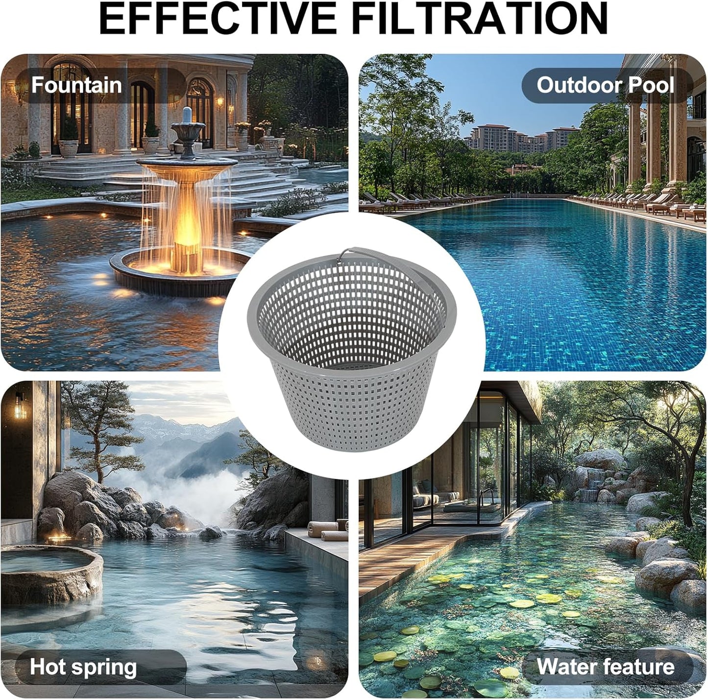 Sepetrel Swimming Pool Filter Basket Set - Replacement Skimmer for In-Ground Pools | Captures Leaves & Debris