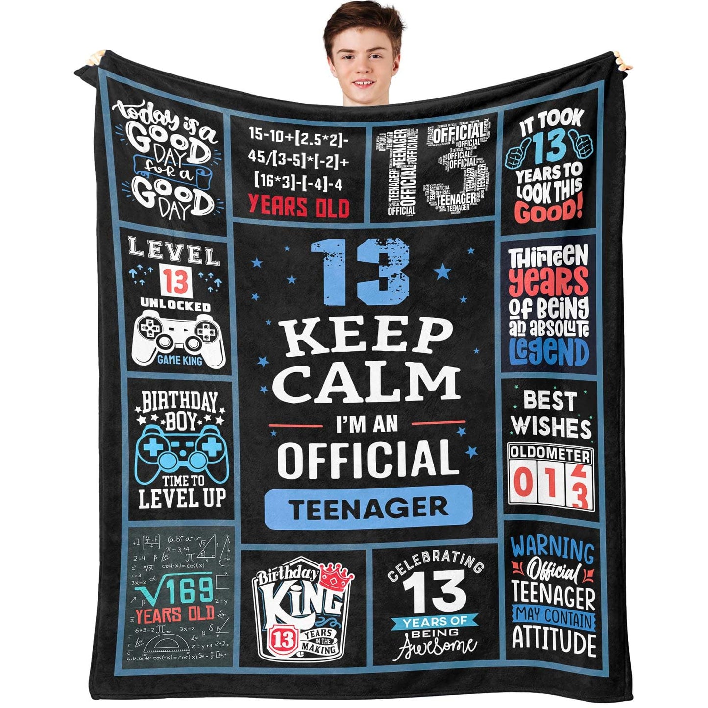 13 Year Old Boy Birthday Gifts, Funny 13th Birthday Gifts for Boys, 13 Yr Old Boy Birthday Gift Ideas, Official Teenager Birthday Gifts Throw Blanket 60 x 50 Inch, 13 Birthday Decorations for Boys