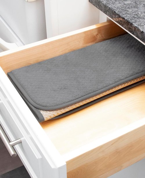 All-Clad Premium Dish Drying Mat - Ultra-Absorbent, No Condensation, 16" x 28", Pewter | Perfect for Large Pots and Pans