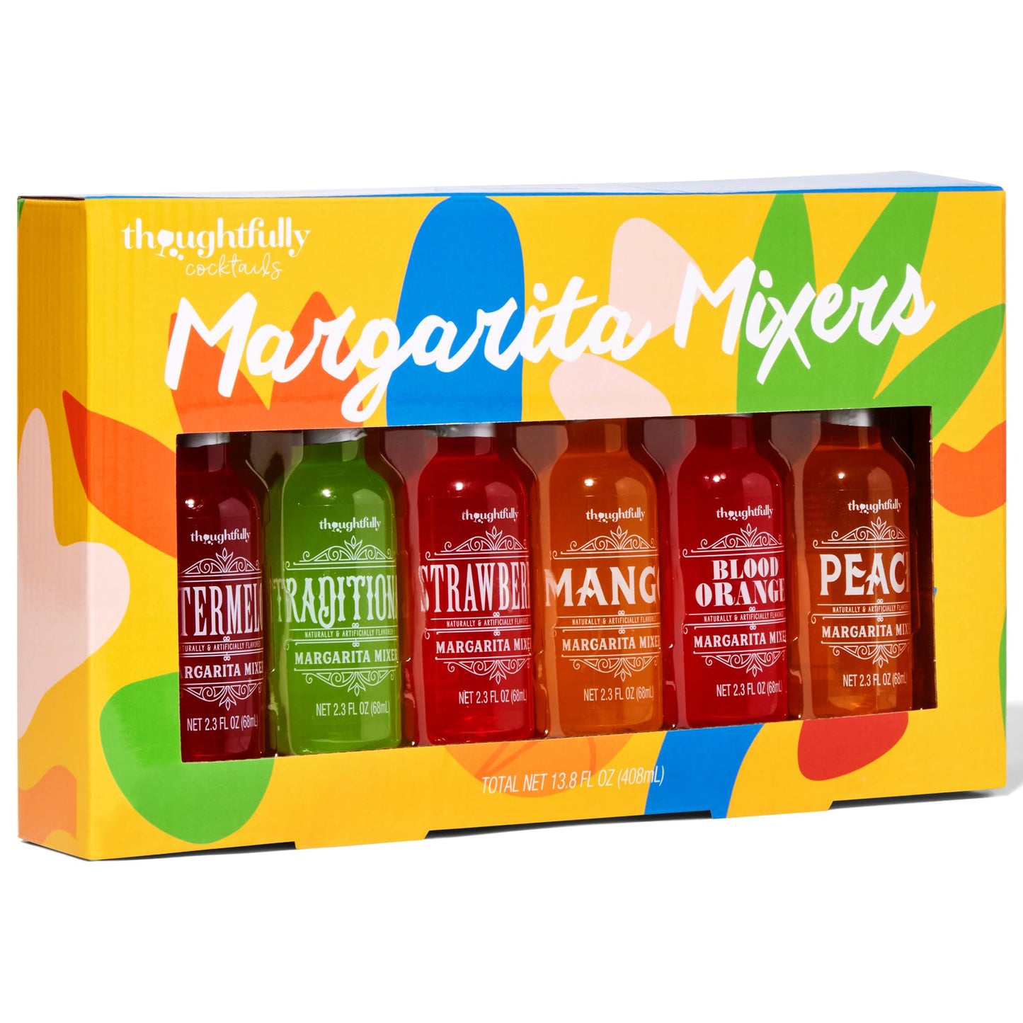 Thoughtfully Cocktails, Margarita Cocktail Mixer Gift Set, Vegan and Vegetarian, Variety of Fruit Flavors, Set of 6 (Contains NO Alcohol)