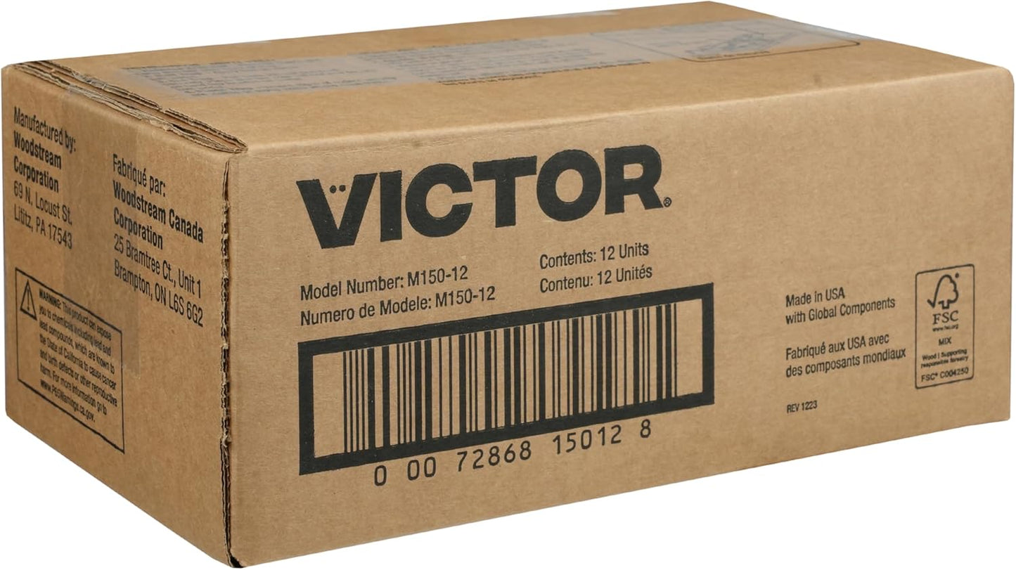 Victor Mouse Traps - Metal Pedal Design, Sustainably Sourced FSC Wood | Pack of 12