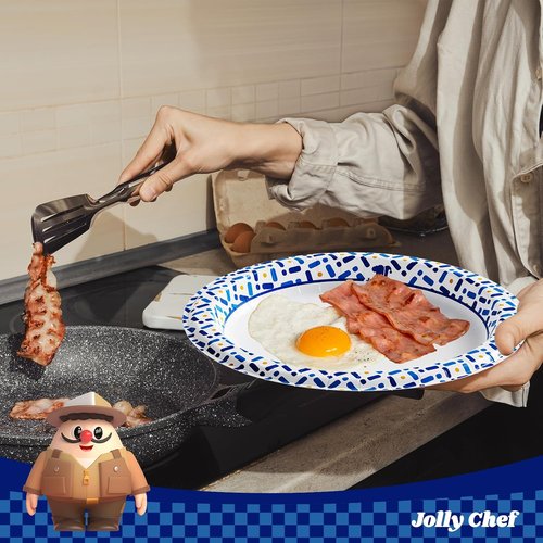 JOLLY CHEF 10-Inch Disposable Paper Plates - 140 Count, Soak-Proof & Cut-Proof for Parties & Picnics