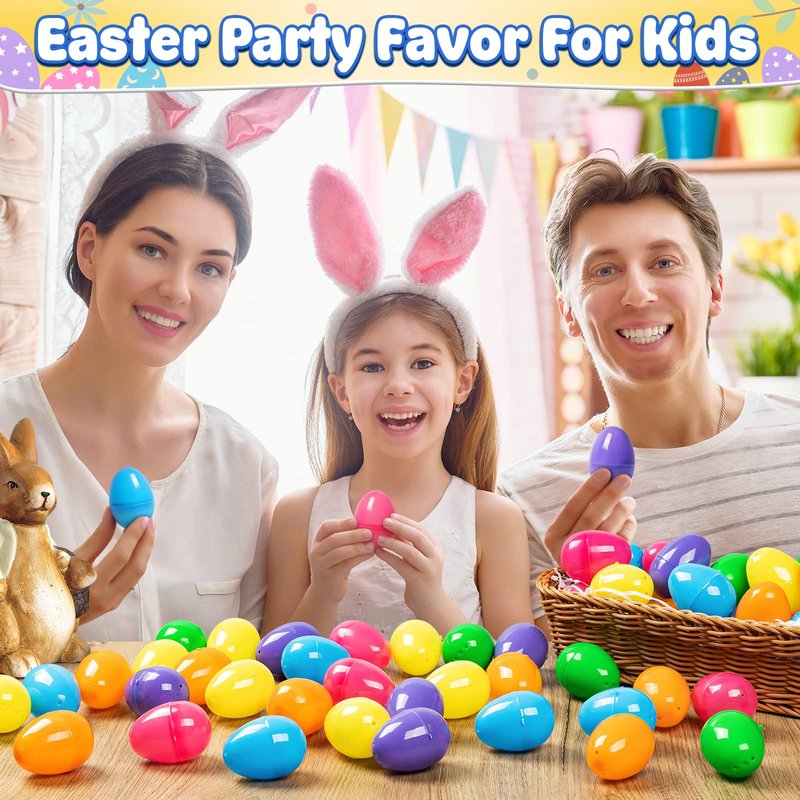 Duchong 500 Count Plastic Easter Eggs Bulk, 2.4" Fillable Empty Easter Eggs In 6 Colors for Easter Hunt, Basket Stuffers, Suprise Egg, Classroom Prize Supplies