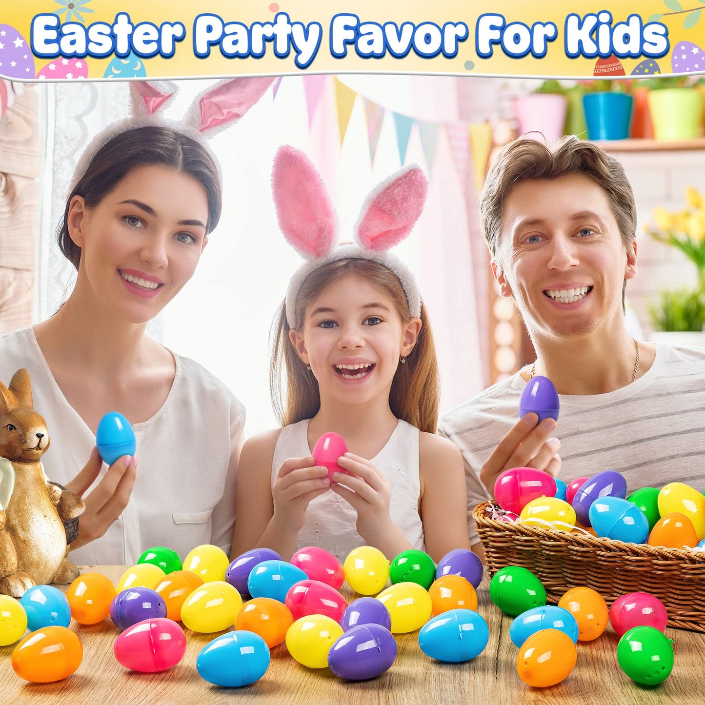 Duchong 500 Count Plastic Easter Eggs Bulk, 2.4" Fillable Empty Easter Eggs In 6 Colors for Easter Hunt, Basket Stuffers, Suprise Egg, Classroom Prize Supplies