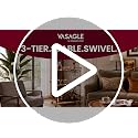 VASAGLE Rustic Brown & Matte Black Bar Cart with Wheels, Wine Rack & Glass Holder - 33.3 x 15.7 x 33.7 Inches