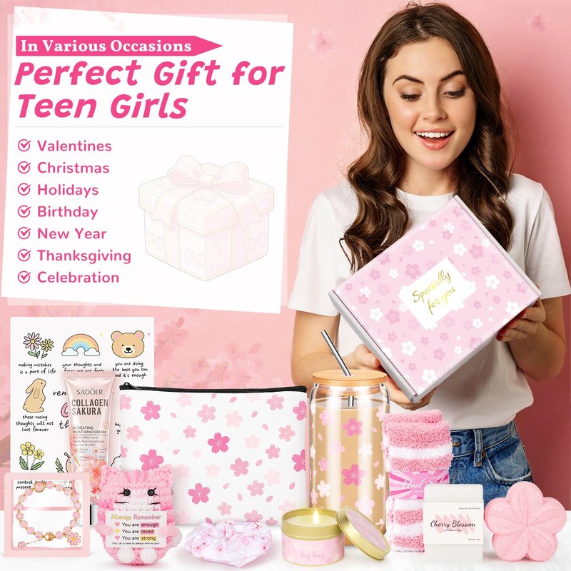 Gifts for Teen Girls, Teen Girl Gifts Trendy Stuff, Graduation Gift For Her Teens Girl, Tween, Teenager, Daughter, Sister, Best Friend Sweet 16th 18th 21st Birthday Cherry Blossom Gift