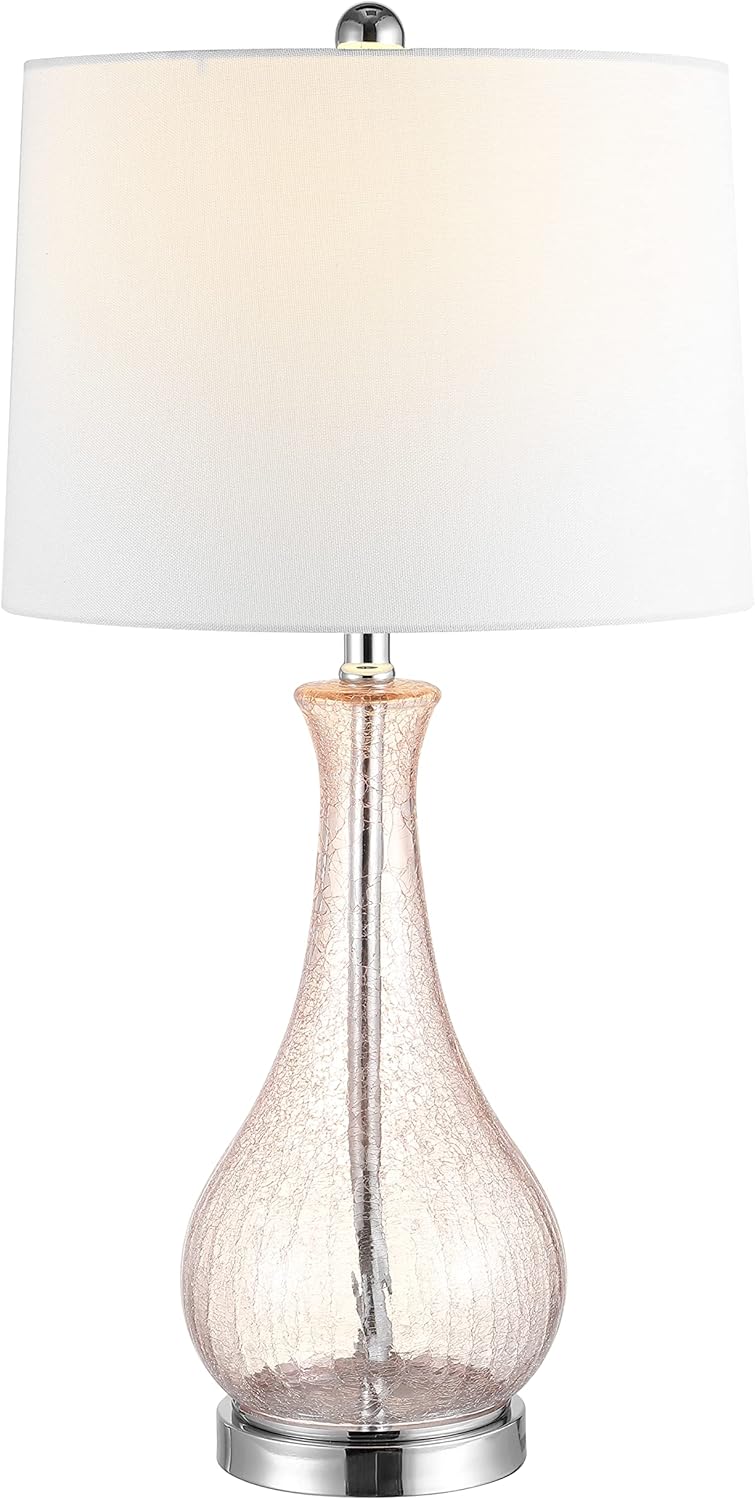 Safavieh Lighting Collection Finnley Light Blush Crackle 28-inch Bedroom Living Room Home Office Desk Nightstand Table Lamp (LED Bulb Included)