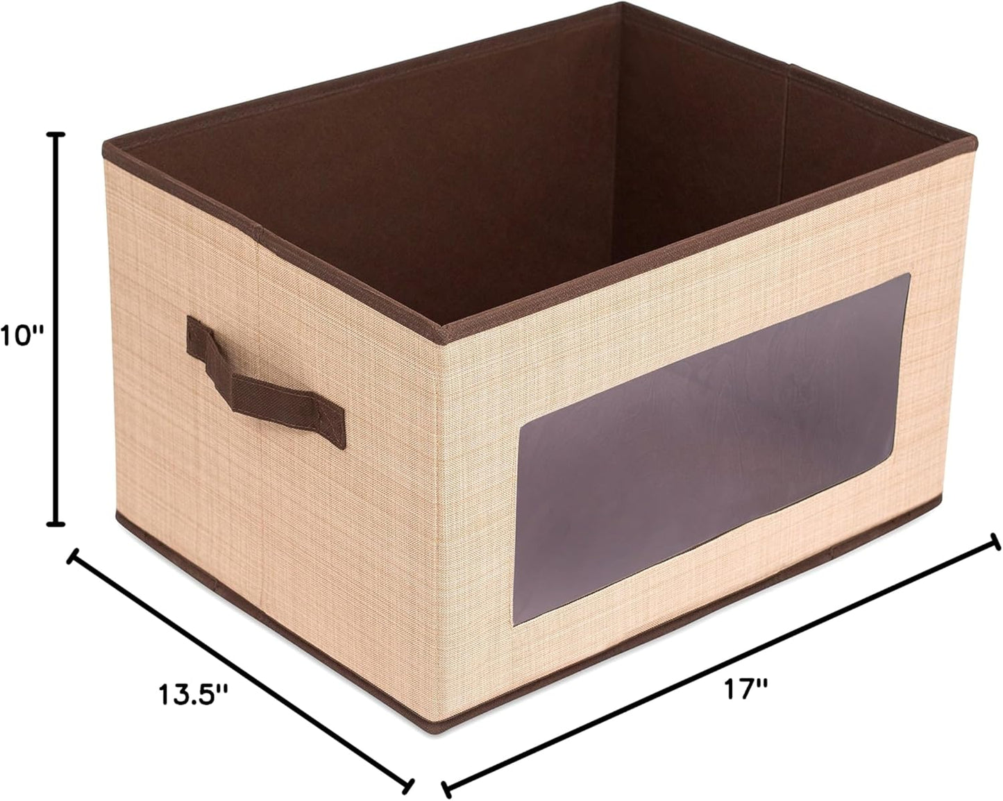 Durable Grey Storage Box with Window - Versatile Organizer Bin for Clothes & Toys