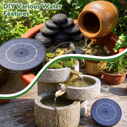 AISITIN Solar Fountain Pump - Upgraded 3.5W DIY Kit with 8 Nozzles & 9.8ft Cord for Garden & Pond