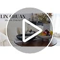 Resin Pedestal Fruit Bowl with Wood-Look Base - Large Modern Kitchen & Dining Centerpiece - Brown