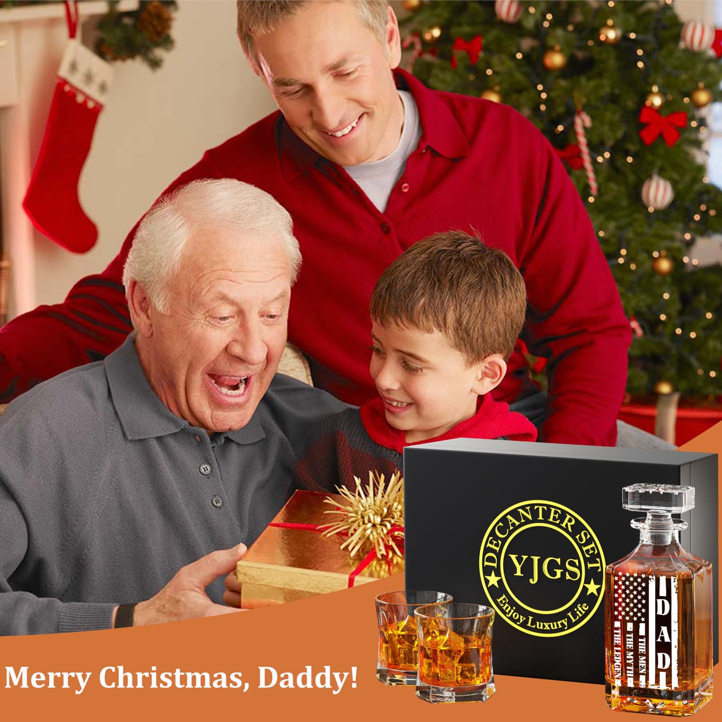 Funny Gifts for Dad, White Elephant Gifts for Dad, Gag Gifts Dad Decanter Set with Glasses, Stocking Stuffers for Men Husband, Novelty Gifts for Dad, Christmas Gifts Birthday Prank Gifts