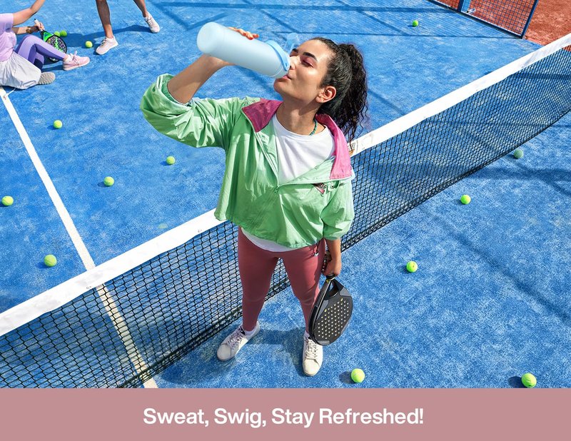 POWCAN 26 oz Insulated Water Bottle with 2-in-1 Straw and Spout Lid, Keep Cold 24H, Leak-Proof, Fits in Car Cup Holder, Stainless Steel Water Bottle for Gift, Holiday, Travel and School (Sweet Rosy)