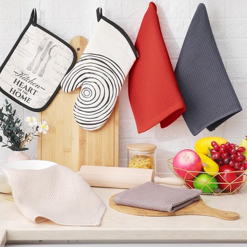 Homaxy 100% Cotton Dish Cloths - Ultra Soft, Absorbent & Quick Drying | 12 x 12 Inches, 12-Pack, Multicolor