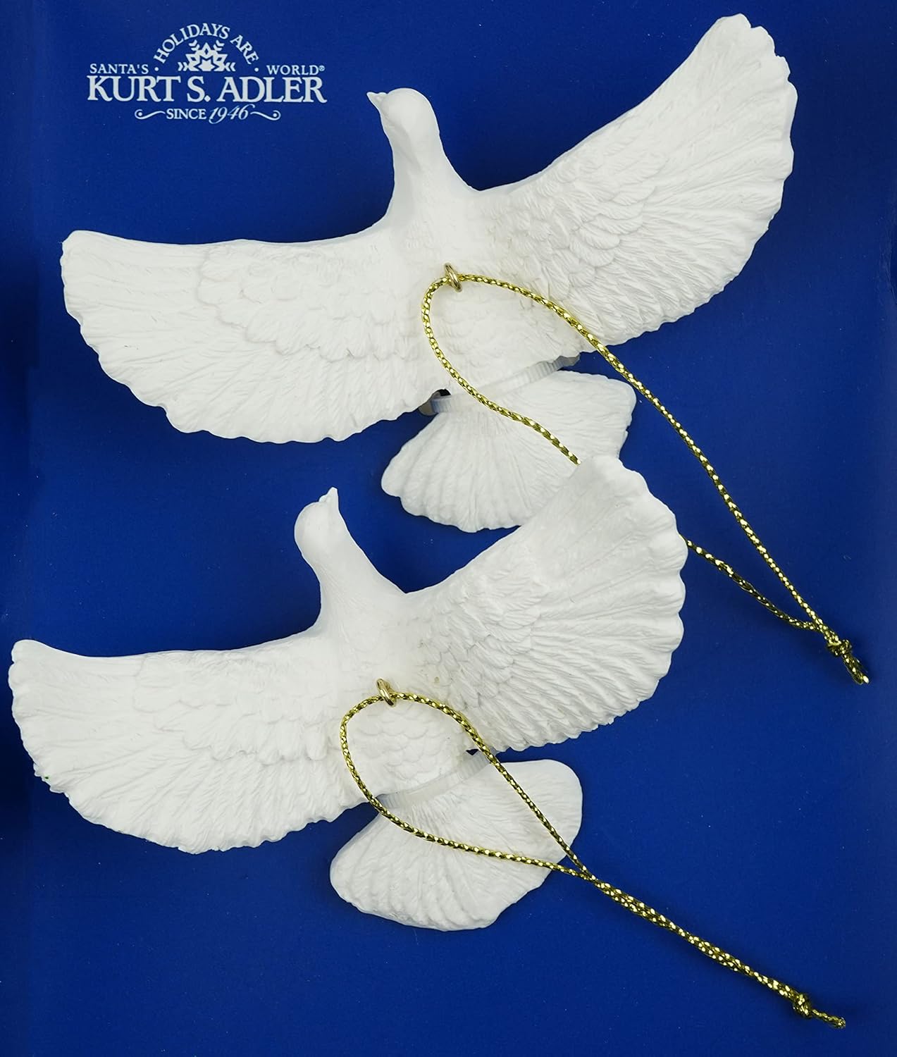 Friendship Dove Ornament Set of 2 - 4.5" Resin Holiday Decor by Kurt Adler