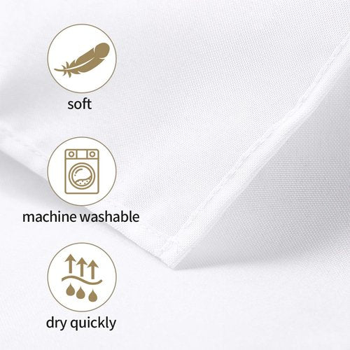 50pcs Polyester Cloth Napkins - 17 x 17 inch White Dinner Washable Napkins with Hemmed Edges for Restaurant/Wedding/Hotel(50,White)