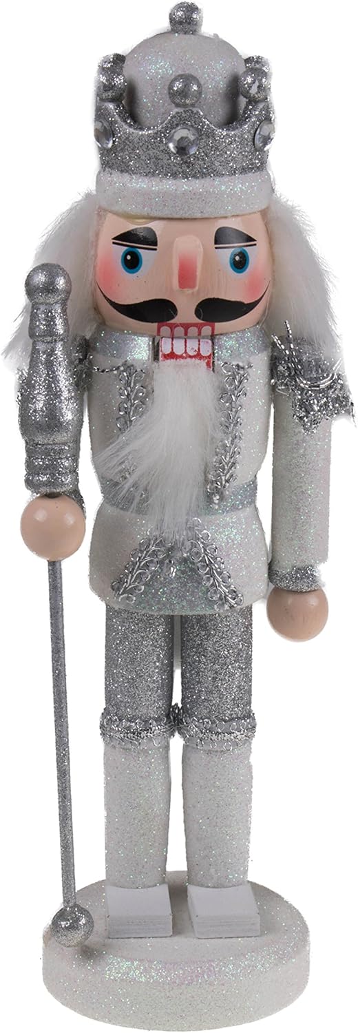 Red Prince 12-Inch Wooden Nutcracker - Festive Christmas Décor for Shelves & Tables
