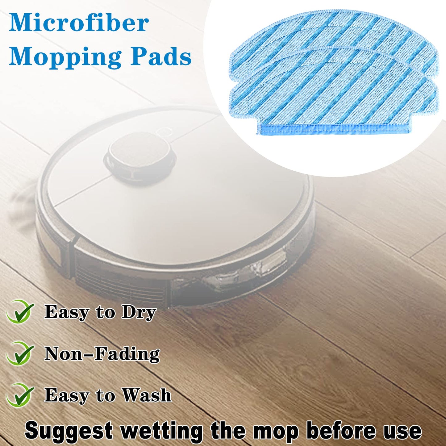 T8 Series N8 Pro Accessories, Replacement Parts for Ecovacs DEEBOT OZMO T8 AIVI/T8 Max/T8 Series/N8 Pro/N8 Pro Plus Robot Vacuum, Fit for Yeedi Vac Series