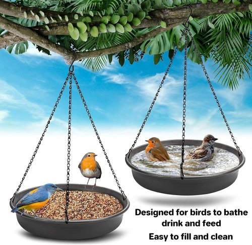 CARGEN Hanging Bird Bath & Feeder - Durable Garden Tray for Outdoor Wildlife | Perfect for Patios