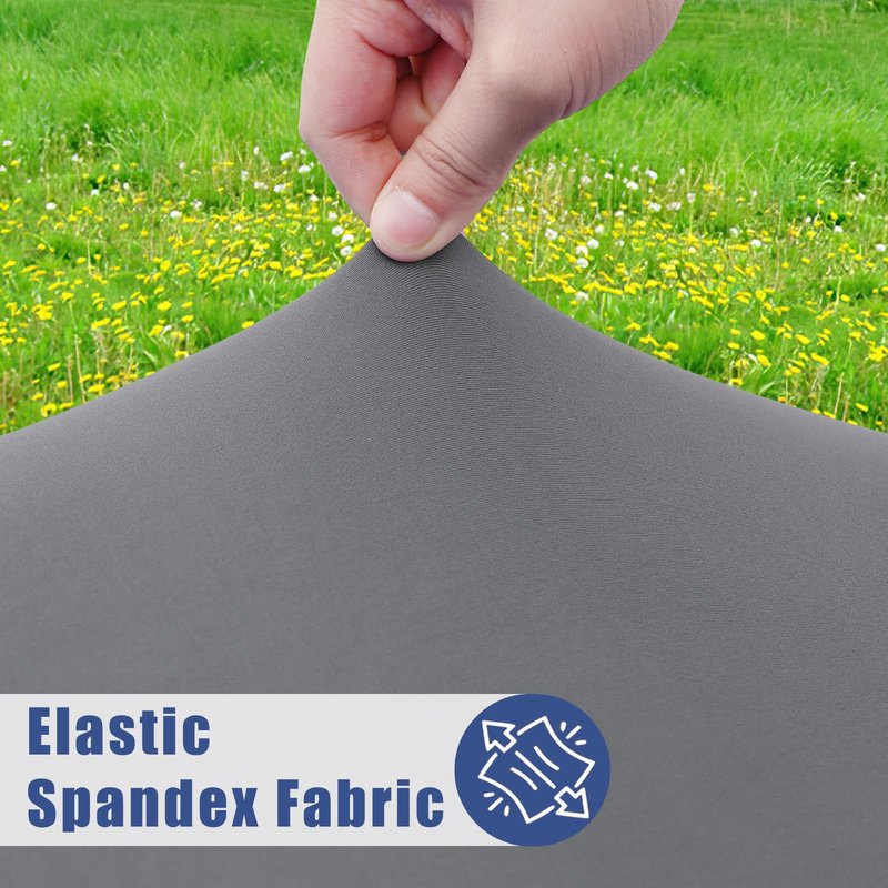 Moosfor Round Spandex Tablecloth, Elastic Fitted Waterproof Tablecloths for 45"-56" Tables, Stretch Washable Picnic Table Cover for Camping, Dining, Indoor and Outdoor, Grey