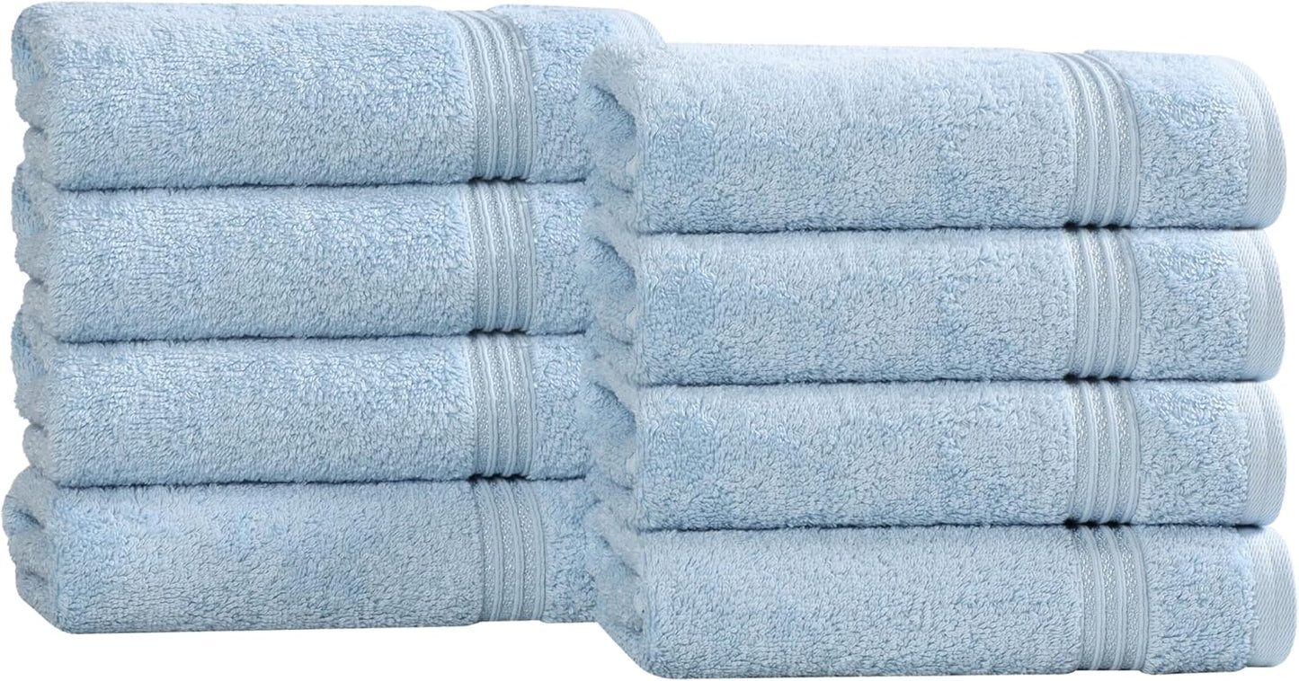 Superior Egyptian Cotton 6-Piece Towel Set, Bathroom Essentials, Towels For Bathroom, Apartment, Airbnb, Guest Bath, Face, Hand, Bath Towels, Washcloths, Absorbent, Fast Drying, Royal Purple