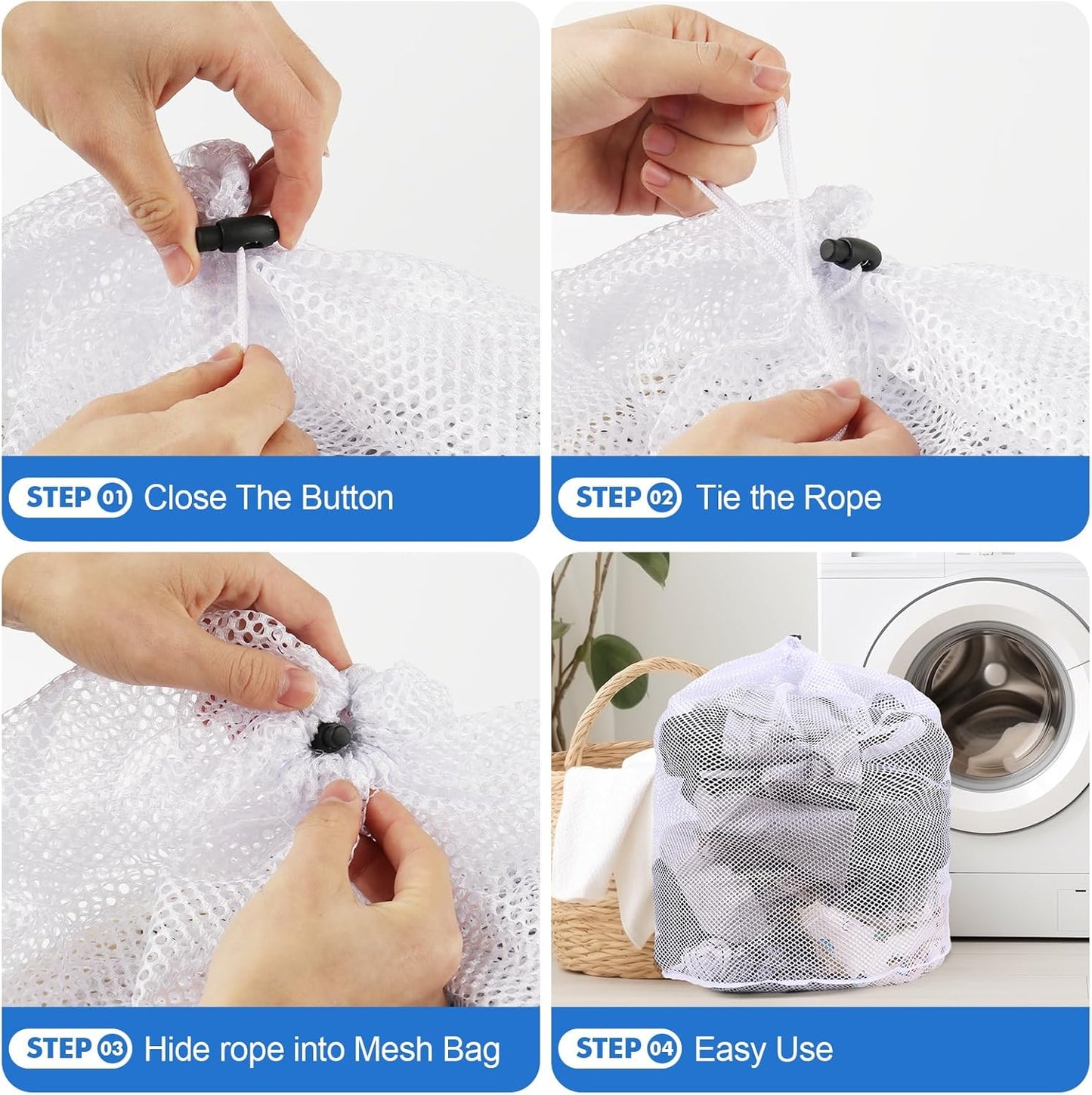 Skiennix Jumbo Mesh Laundry Bags - 3Pcs Wash Bags for Delicates, Bed Linen & Toys | 28 x 26 Inches
