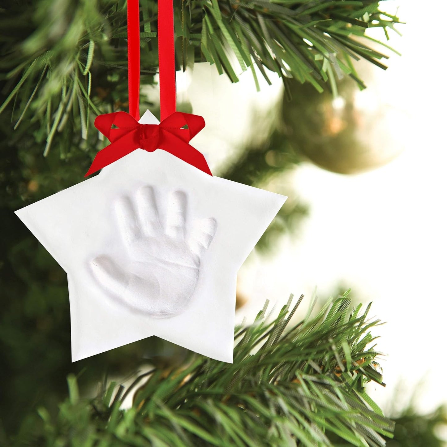 Christmas Baby Handprint Ornament Kit - DIY Keepsake Bauble with Paint for Newborns