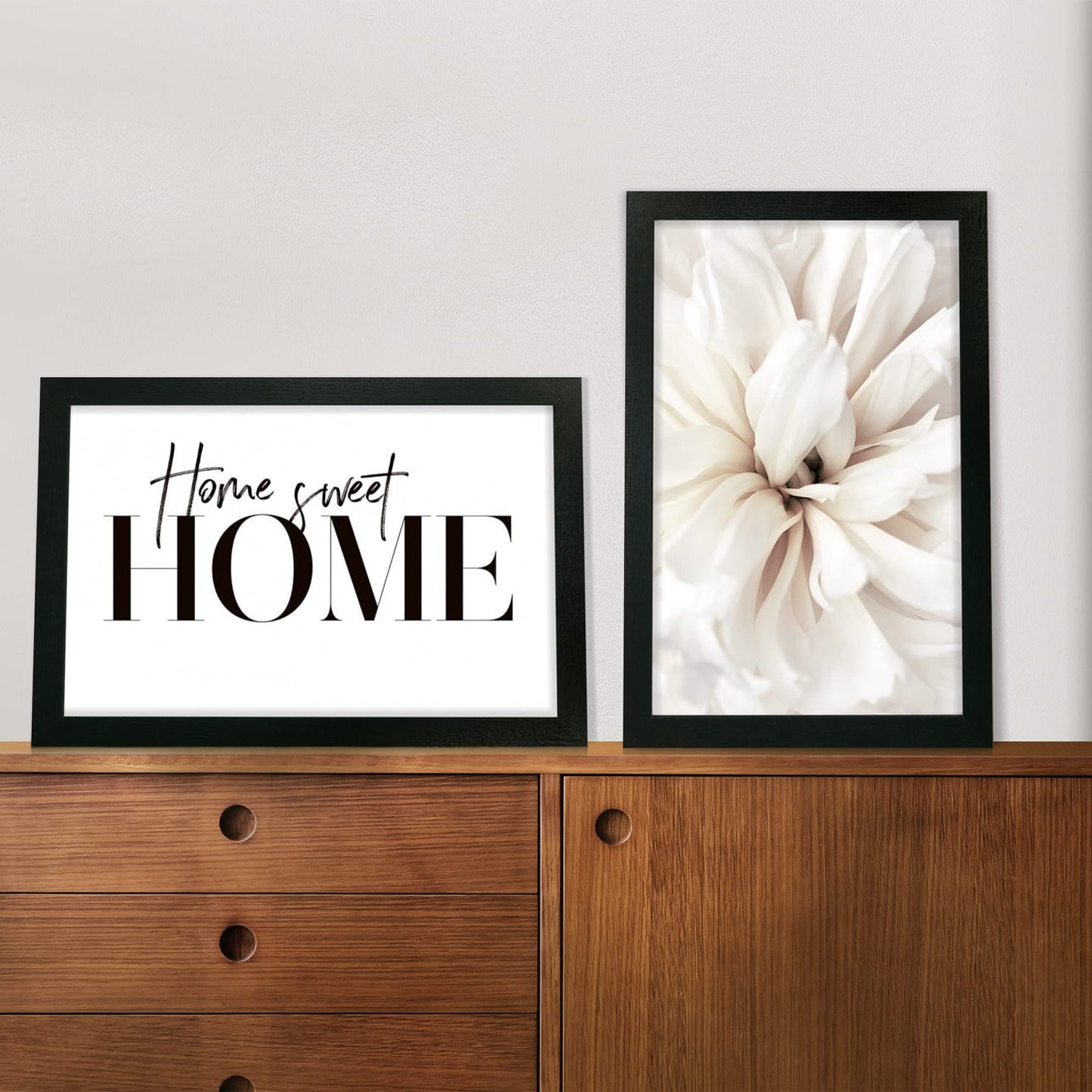 Hongkee 11x17 Frame Set of 2, Rustic Black Wood Style - Display 11 x 17 Poster without Mat or 8x12 Picture with Mat, Wall Mounting Horizontal and Vertical
