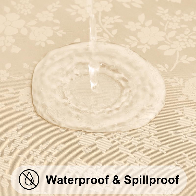 Smiry Rectangle Table Cloth, Waterproof Heavy Duty Vinyl Tablecloths, Wipeable Washable Table Cover for Kitchen and Dining Room (Champagne, 60" X 84")