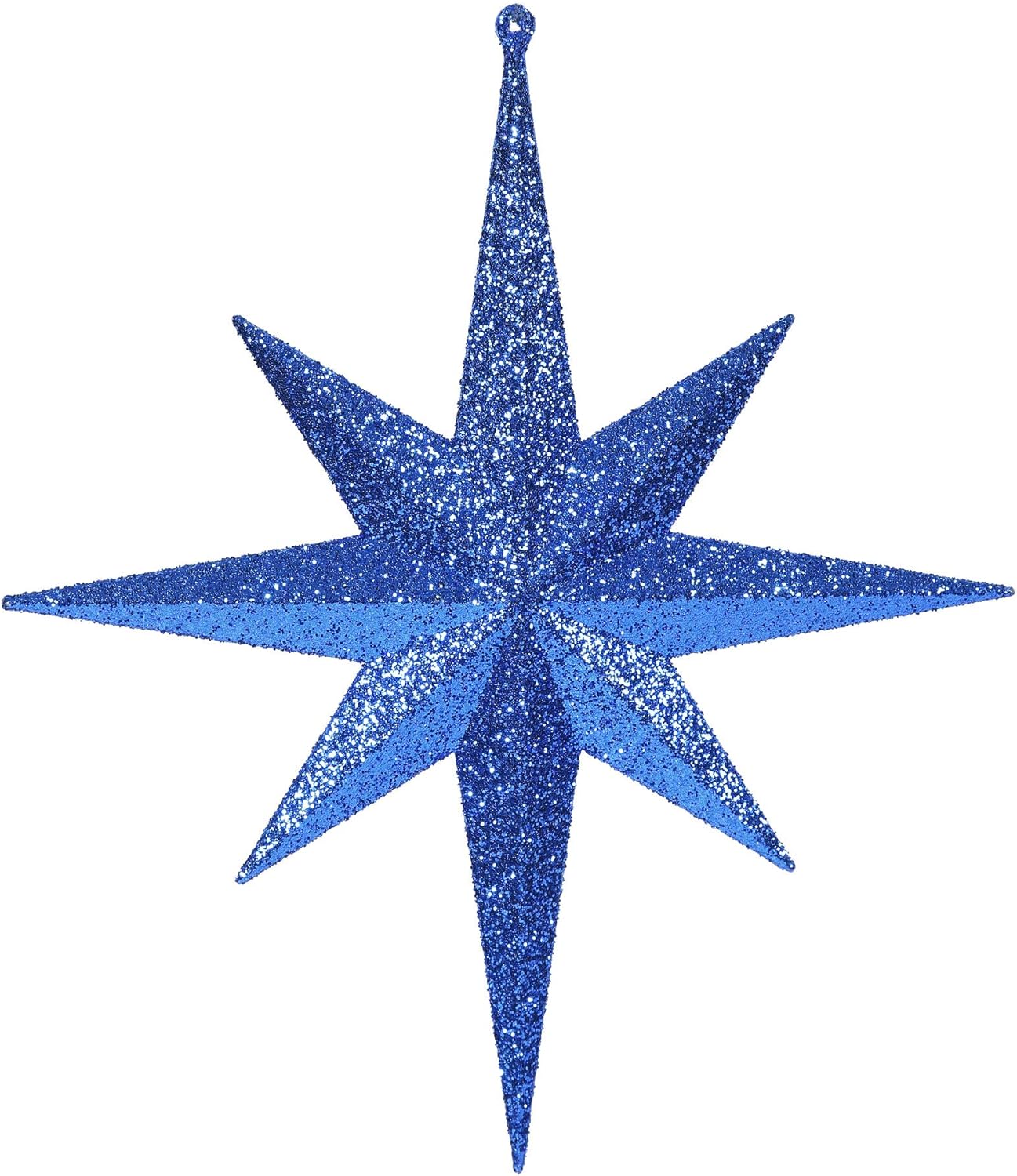 Vickerman Blue Iridescent Glitter Bethlehem Star Christmas Ornament - 12” (Set of 2)