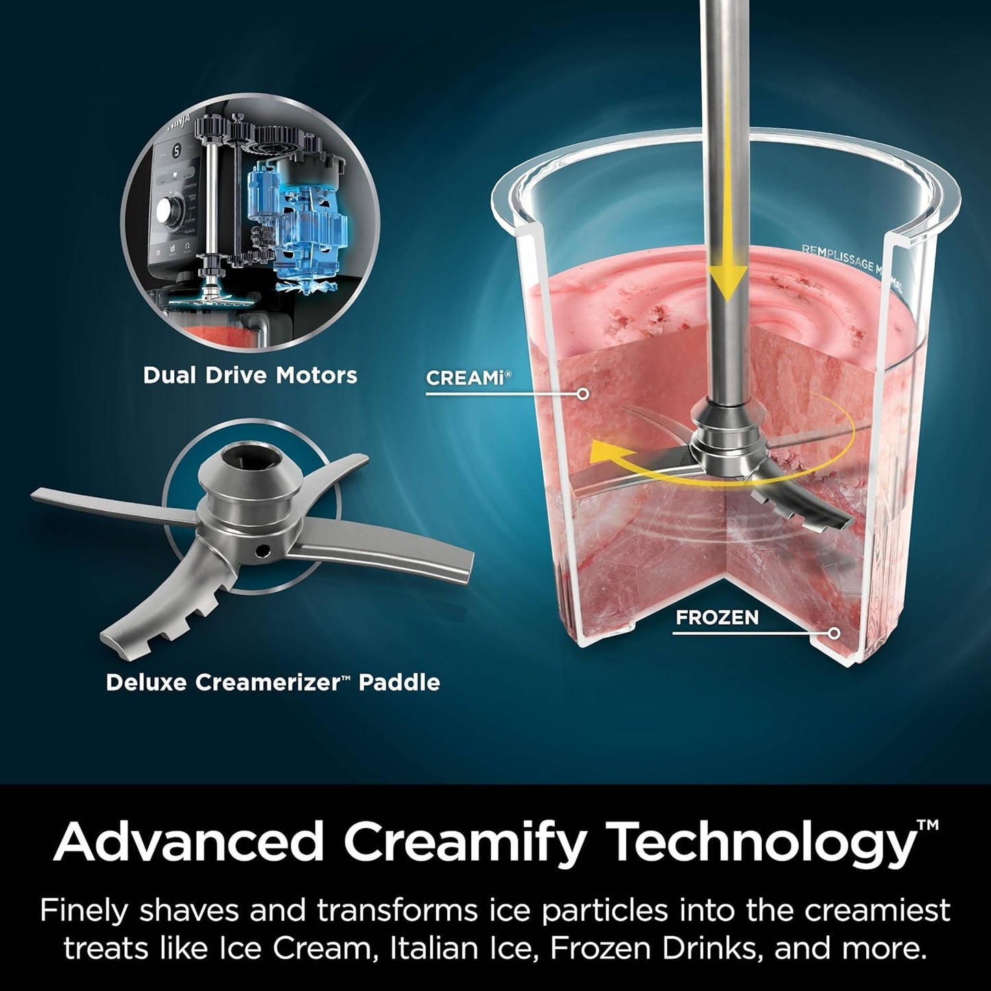 Ninja NC501 CREAMi Deluxe Ice Cream & Frozen Treat Maker - 11-in-1 with 2 XL Pint Containers, Silver