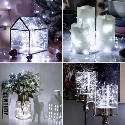 HXWEIYE Fairy Lights - 6 Pack Battery Operated 7ft 20LED Mini String Lights | Waterproof for Weddings & Décor