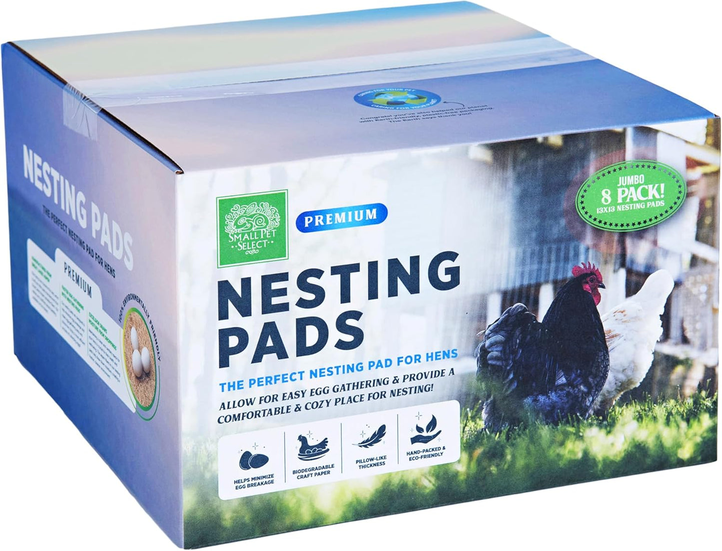 Small Pet Select - Chicken Nesting Pads (8-Pack) | 13x13 for Hens & Nesting Boxes